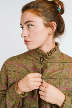 GIACCA DEL CAMALLO HARRIS TWEED HARRINGBONE OLIO