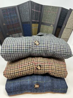 GIACCA DEL CAMALLO HARRIS TWEED HARRINGBONE BLU