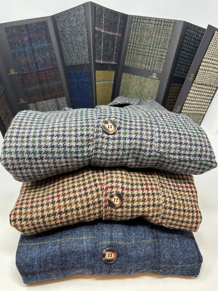 GIACCA DEL CAMALLO HARRIS TWEED HARRINGBONE BLU