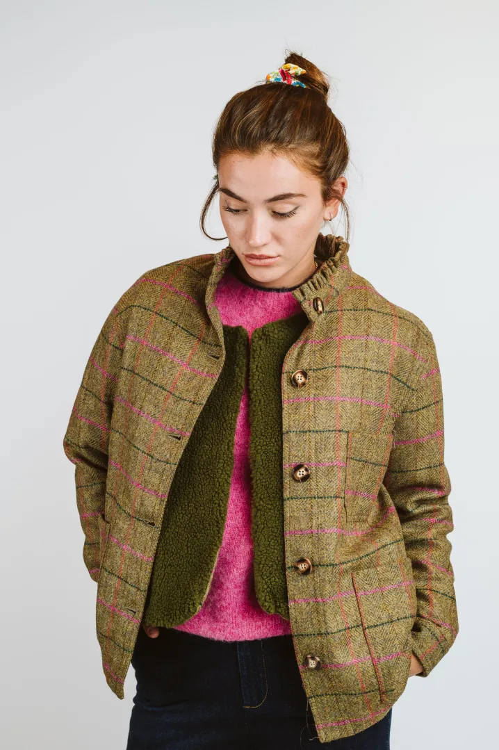GIACCA DEL CAMALLO HARRIS TWEED HARRINGBONE OLIO