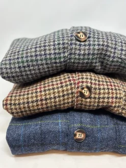 GIACCA DEL CAMALLO HARRIS TWEED PIED DE POULE CAMMELLO