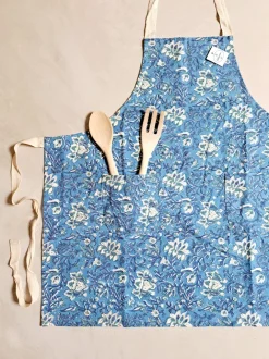 GREMBIULE JAIPUR HANDMADE INDIAN PRINT AZZURRO