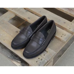 LARSON SOFT PENNY LOAFERS CIOCCOLATO G.H.BASS WEEJUNS
