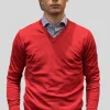 MAGLIONE A V MERINOS EXTRAFINE ROSSO