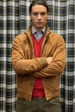 MAGLIONE A V MERINOS EXTRAFINE ROSSO