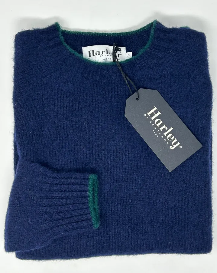 MAGLIONE GIROCOLLO HARLEY OF SCOTLAND CON BORDINO