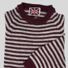 MAGLIONE GIROCOLLO MILLERIGHE GRIGIO/BORDEAUX