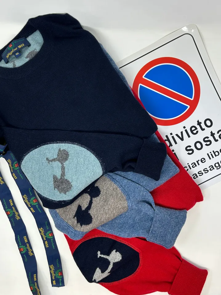 MAGLIONE "50 SPECIAL" GIROCOLLO TOPPA DISEGNO VESPA