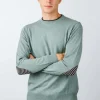 MAGLIONE "CARL" GIROCOLLO LEGGERO CON TOPPA RIGA