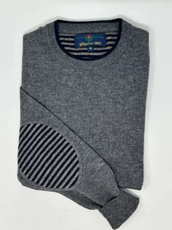 MAGLIONE "CARL" GIROCOLLO LEGGERO CON TOPPA RIGA