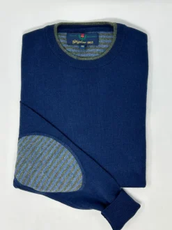 MAGLIONE "CARL" GIROCOLLO LEGGERO CON TOPPA RIGA