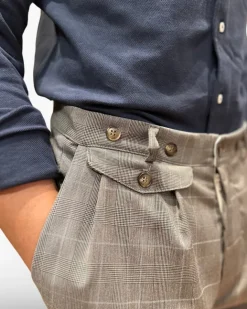 PANTALONE "HENRY" PRINCIPE DI GALLES BEIGE