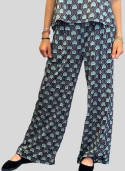 PANTALONI “ALEXIA” STAMPA PAVONE