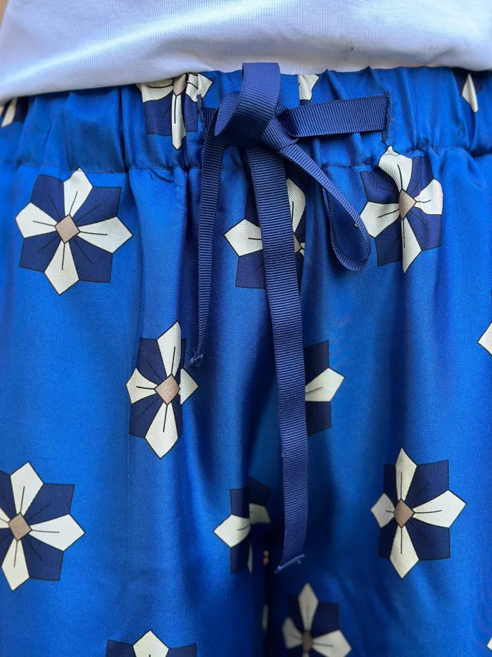 PANTALONI THEA SETA FLOWERS