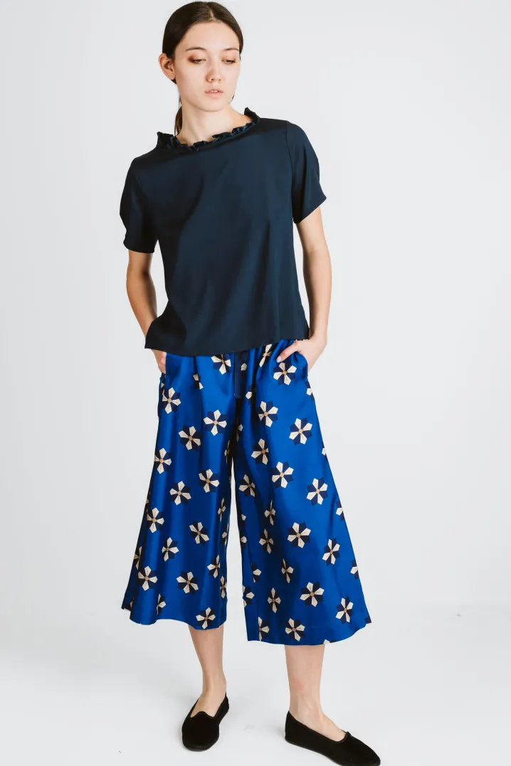 PANTALONI THEA SETA FLOWERS
