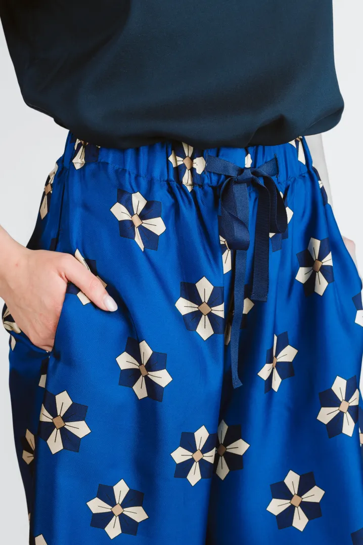 PANTALONI THEA SETA FLOWERS