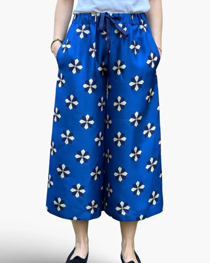 PANTALONI THEA SETA FLOWERS