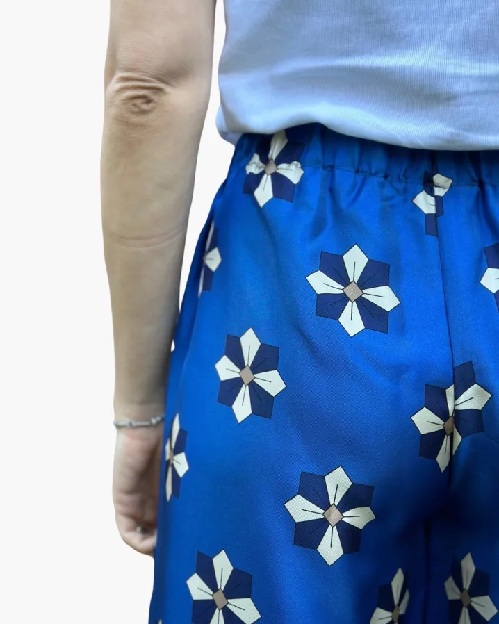 PANTALONI THEA SETA FLOWERS
