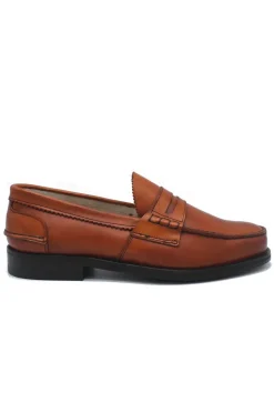 PENNY LOAFER PELLE CHESTNUT SAXONE OF SCOTLAND