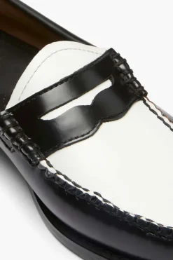 PENNY LOAFERS BLACK/WHITE G.H.BASS WEEJUNS.