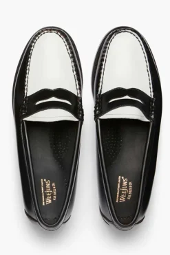 PENNY LOAFERS BLACK/WHITE G.H.BASS WEEJUNS.
