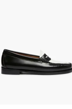 PENNY LOAFERS BLACK/WHITE G.H.BASS WEEJUNS.