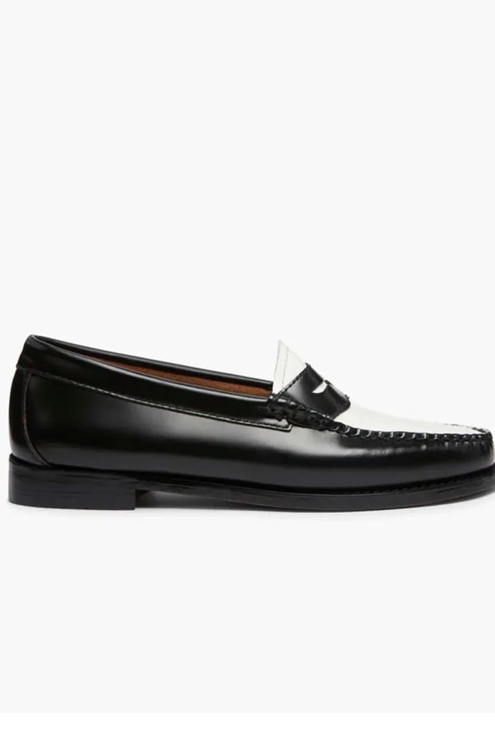PENNY LOAFERS BLACK/WHITE G.H.BASS WEEJUNS.