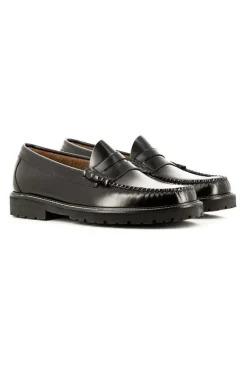 PENNY LOAFERS LARSON BLACK LEATHER G.H.BASS WEEJUNS