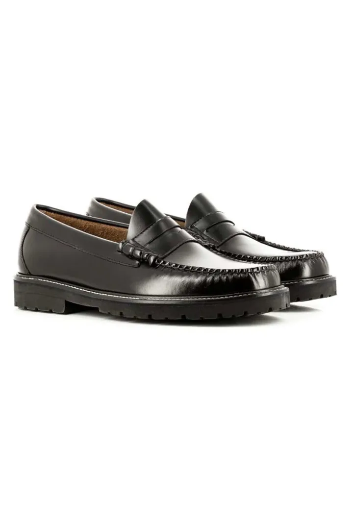 PENNY LOAFERS LARSON BLACK LEATHER G.H.BASS WEEJUNS