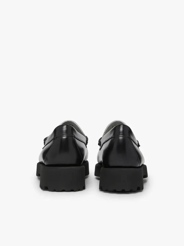 PENNY LOAFERS PLATEAU 90S BLACK & WHITE NAPPINA G.H.BASS WEEJUNS.