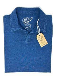 POLO BL'KER VINTAGE INDIGO JERSEY SENZA BOTTONI