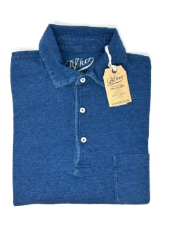 POLO BL'KER VINTAGE INDIGO JERSEY CON BOTTONI
