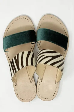 SANDALI ZOE VELLUTO & ZEBRA GHIGLINO