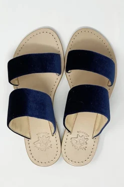 SANDALI ZOE VELLUTO BLU GHIGLINO