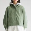 SHORT TRENCH JACKET VERDE EUCALIPTO
