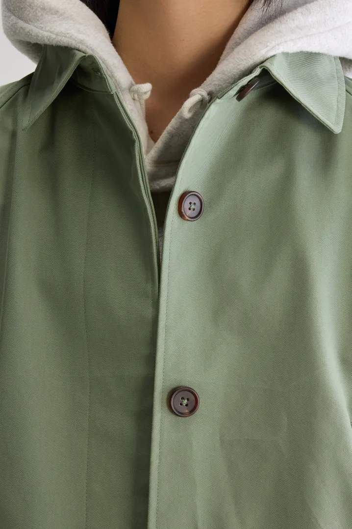 SHORT TRENCH JACKET VERDE EUCALIPTO
