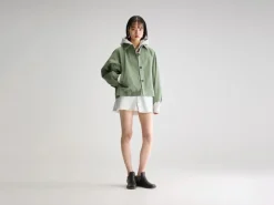 SHORT TRENCH JACKET VERDE EUCALIPTO
