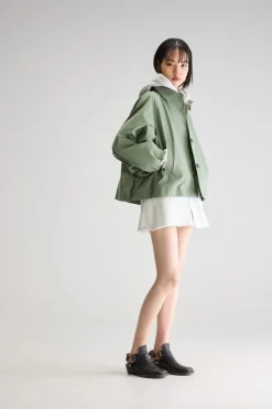 SHORT TRENCH JACKET VERDE EUCALIPTO