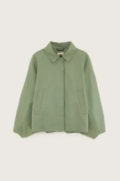 SHORT TRENCH JACKET VERDE EUCALIPTO