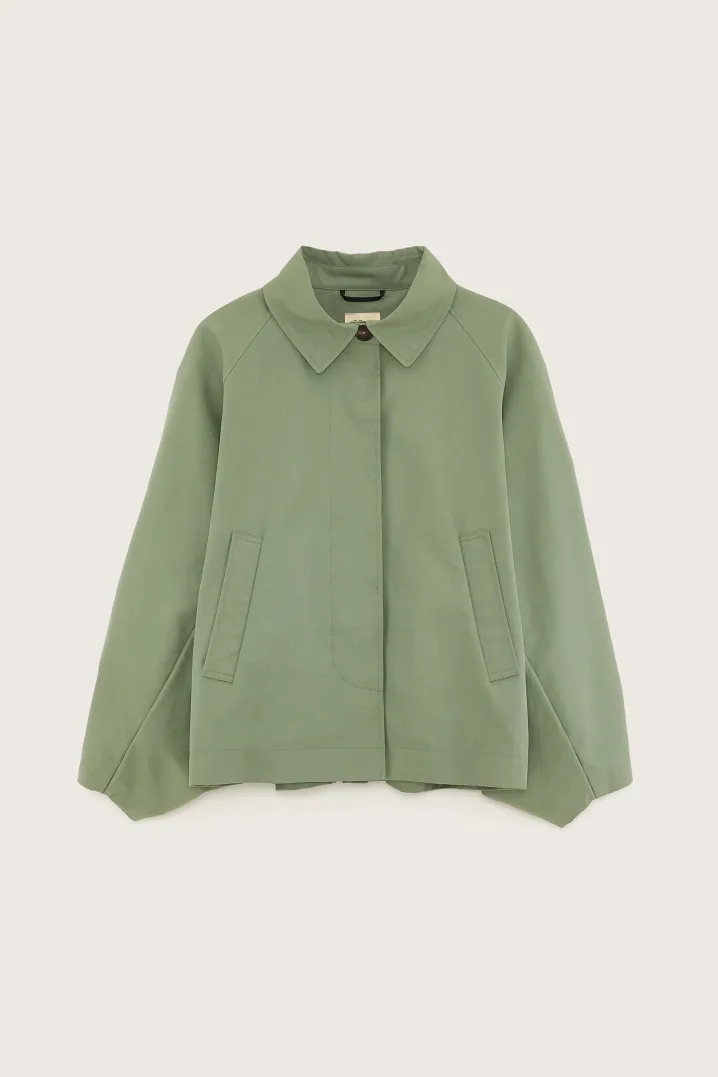 SHORT TRENCH JACKET VERDE EUCALIPTO